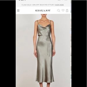 SHONA JOY LA LUNE BIAS COWL MIDI DRESS - SAGE size 6 (USA sizing)